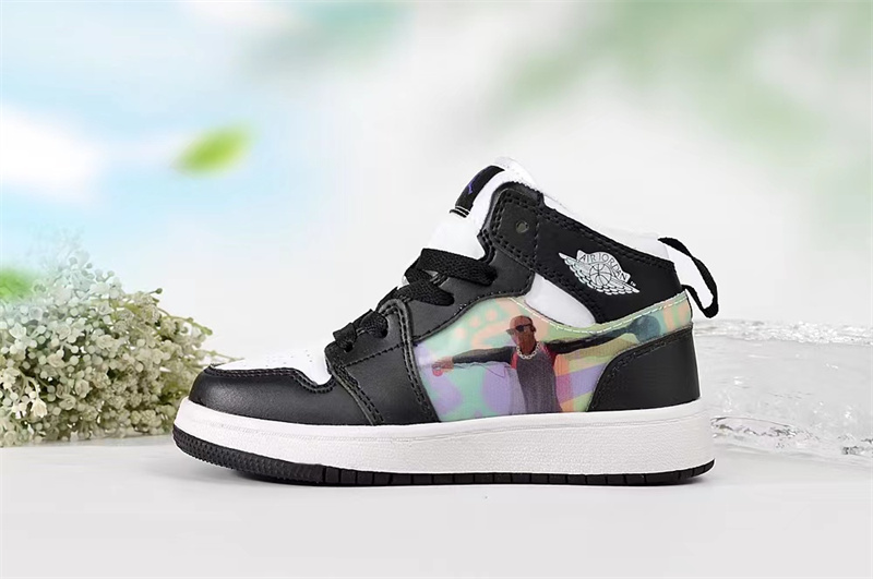 Youth Running Weapon Air Jordan 1 Black/White Shoes 0124 Youth Running Weapon Air Jordan 1 Black/White Shoes 0124
